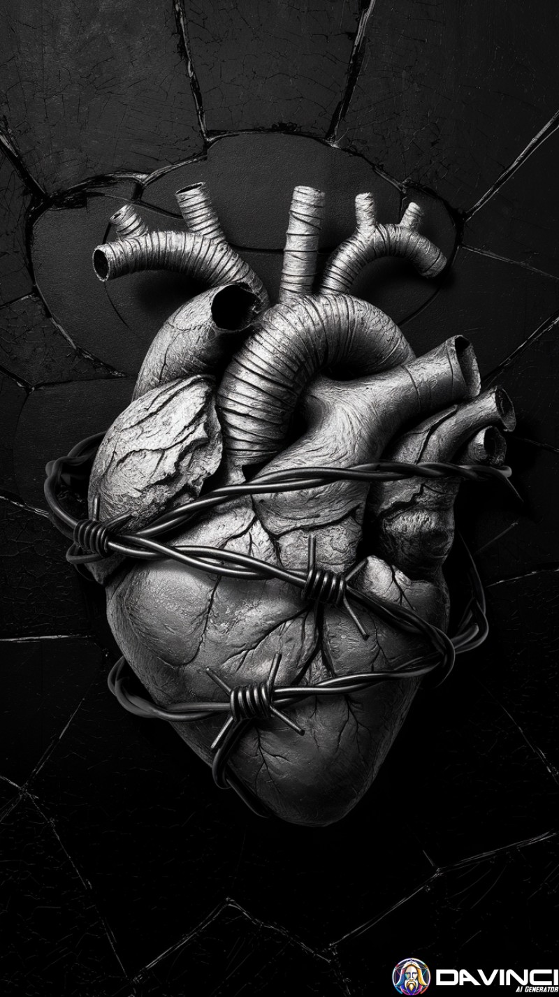 Barbed Heart A Symbol Of Struggle And Resilience DaVinci AI AI